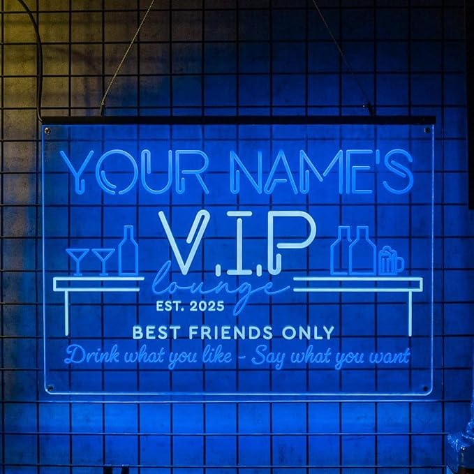 Personalized Bar Signs with Your Name for home wall light up with personalized pub name, man cave accessories, beer themed neon customizable lighted sign-Ruum Studio Home