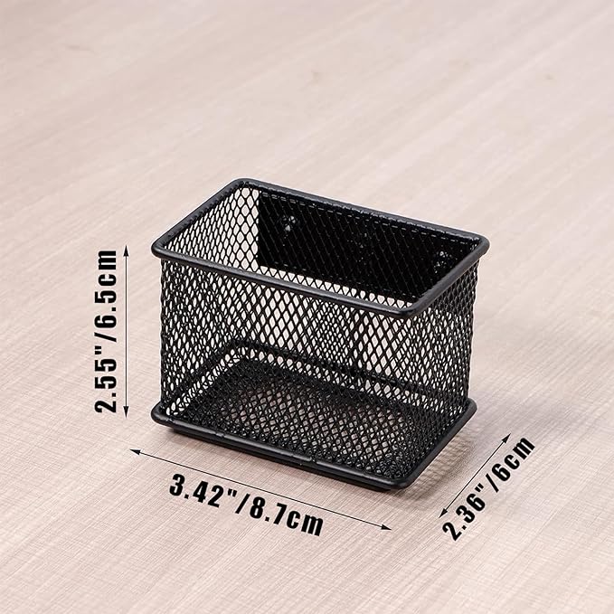 Black Magnetic Basket Set of 2, Refrigerator Basket, Magnetic Baskets Heavy Duty, Magnetic Locker Organizer Holder for Whiteboard Office, 3.42'' × 2.36'' × 2.55''-Ruum Studio Home