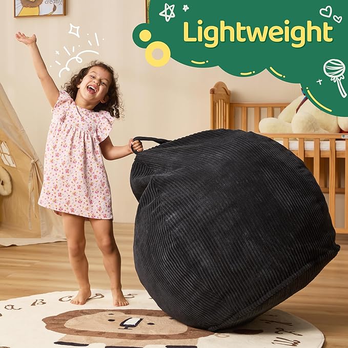 Bean Bag Chairs Teardrop Bean Bag Chair Beanbag Chair with Memory Foam Filled Machine Washable Cover for Living Room, Bedroom (Small,Black)-Ruum Studio Home