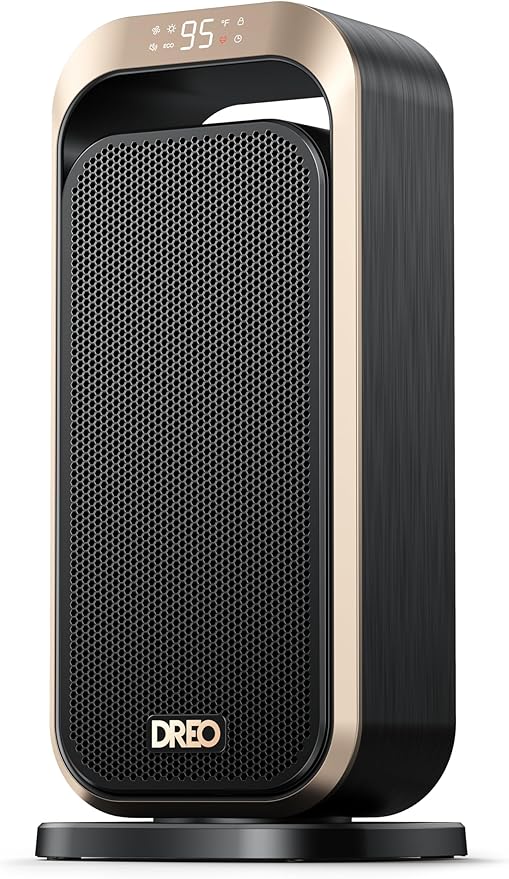Dreo Space Heaters for Indoor Use, 1500W Portable Electric Heater with Remote and Thermostat, PTC Ceramic, Safety Heat with 70° Oscillation for Bedroom Office Home, Quiet, 12H Timer-Ruum Studio Home