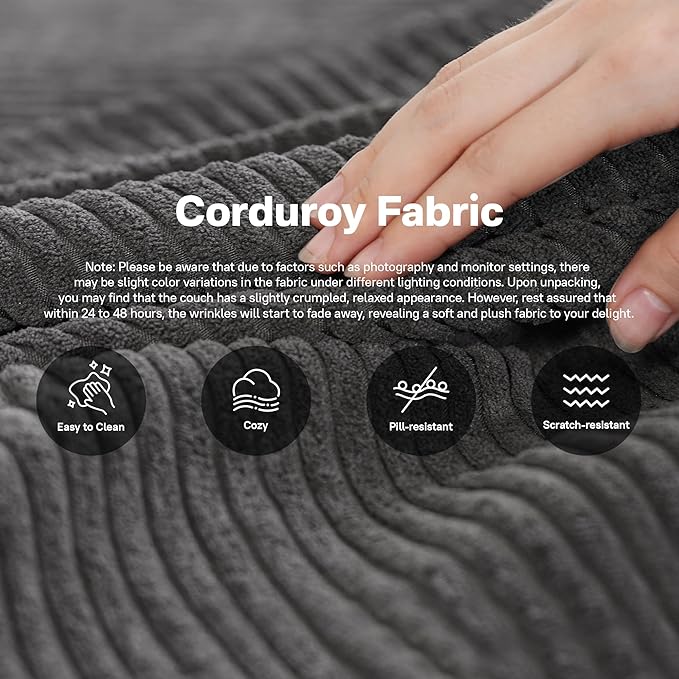 104" Cloud Sectional Couches for Living Room,L Shaped Boneless Couch in A Box,Sleeper Sofa with Comfy Chaise No Assembly Required,Grey-Ruum Studio Home