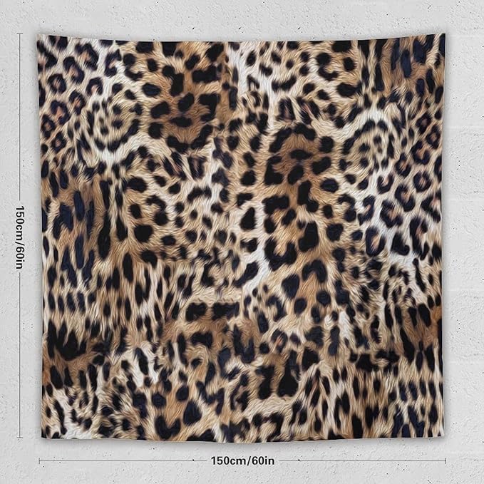 HZOHNAGO Leopard Print Tapestry Nature Wildlife Vintage Cheetah Fur Spot Animal Skin Wild Animals Spots Printed Wall Tapestry Painting Wall Hanging for Bedroom Living Room Dorm 60" W x 60" H-Ruum Studio Home