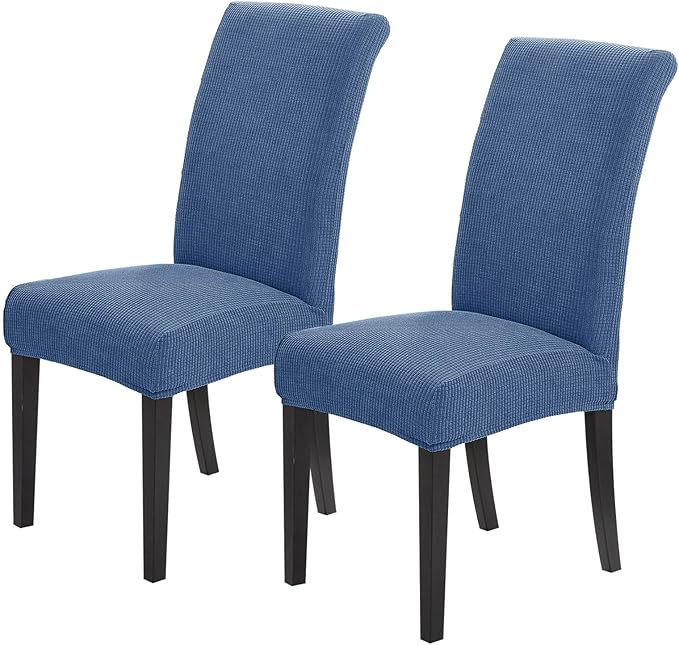 Joccun Chair Covers for Dining Room Set of 2,Dining Chair Slipcovers Stretch Dining Room Chair Covers Seat Protector,Washable Parsons Chair Cover for Home,Hotel(Riverside,2 Pack)-Ruum Studio Home