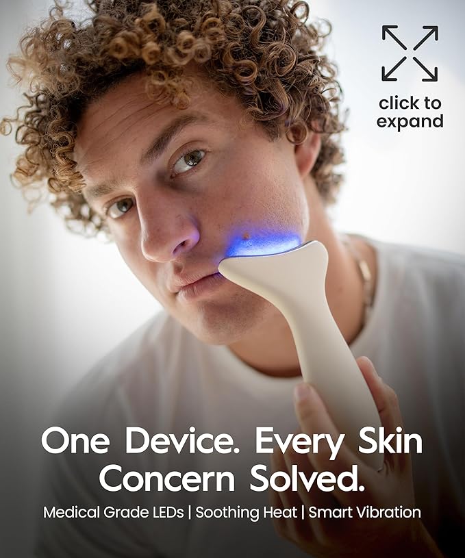 REVO Genie | Face & Neck Beauty Massager with Ultra Powerful LEDs for Wrinkles, Fine Lines, Puffy Skin, Uneven Skin Tone, Lymphatic Drainage, Lifting & Firming Facial Sculpting Tool with Light Therapy-Ruum Studio Home
