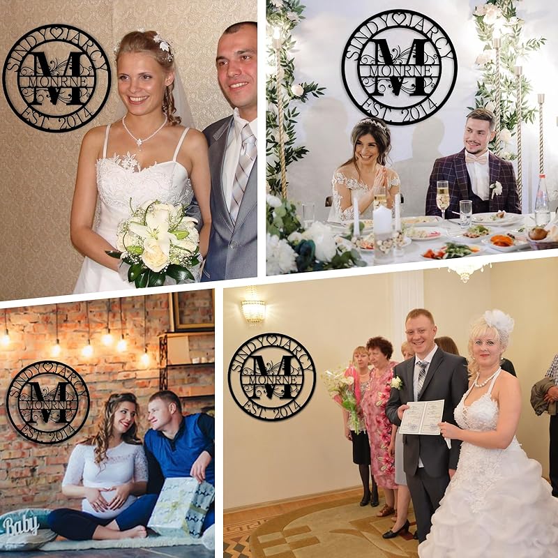 Custom Metal Sign | Personalized Family Name Sign | Monogram Wall Decor | Metal Name Sign| Split Letter Name | Anniversary Wedding Gifts| Custom Outdoor Signs | Metal Wall Art | Couple Gift-Ruum Studio Home