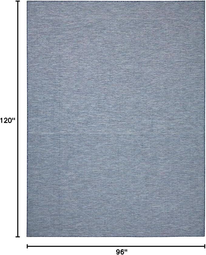 Nourison Positano Indoor-Outdoor Navy Blue 8' x 10' Area Rug, Easy Cleaning, Non Shedding, Bed Room, Living Room, Dining Room, Backyard, Deck, Patio (8x10)-Ruum Studio Home