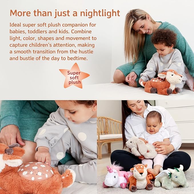 Cloud b Calming Nightlight Star Projector | Gentle Brightness | 3 Colors | 3 Constellations | Auto-Shutoff | Twilight Buddies®- Fawn-Ruum Studio Home