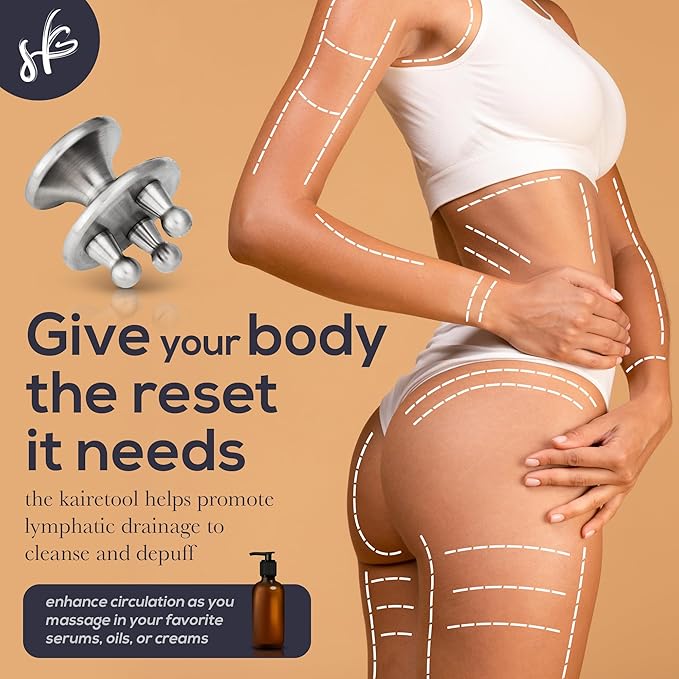 Kairetool Face & Body Massager, Lymphatic Drainage, Deep Tissue Massage, Pressure Point Therapy for Depuffing and Debloating, Fascia and Myofascial Release, Reduces Look of Cellulite, Matte-Ruum Studio Home