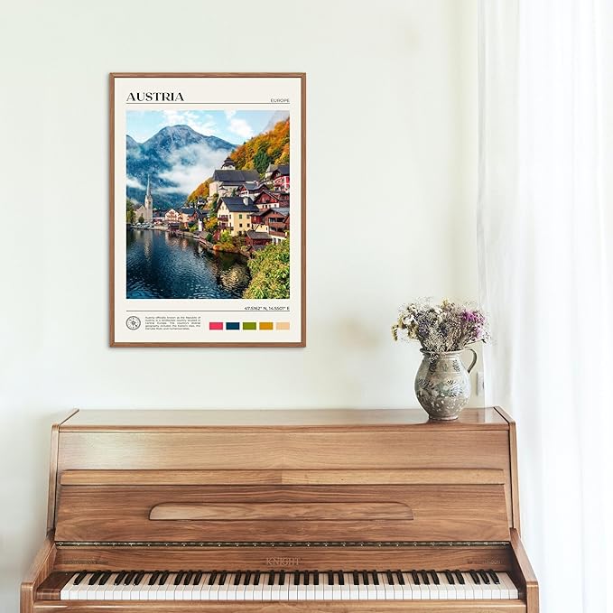 StudioUBILA Austria Wall Art Poster, Decorative Cityscape Landscape Art Prints, Home Decor Wall Art Print for Bedroom Living Room Kitchen Decorations, Unframed-Ruum Studio Home