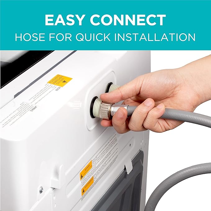 BLACK+DECKER 3.0 Cu. Ft. Portable Washer, 26.5 lb. Capacity Washing Machine, 6 Cycles, Quick Connect Sink Adapter and Drain Hose Included, Transparent Lid & LED Display, BPW30MW, White-Ruum Studio Home