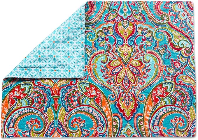 NEWLAKE Quilted Cotton Bed Pillowcases,European Gorgeous Floral Pattern, 2 Pieces, 20x36 Inch-Ruum Studio Home