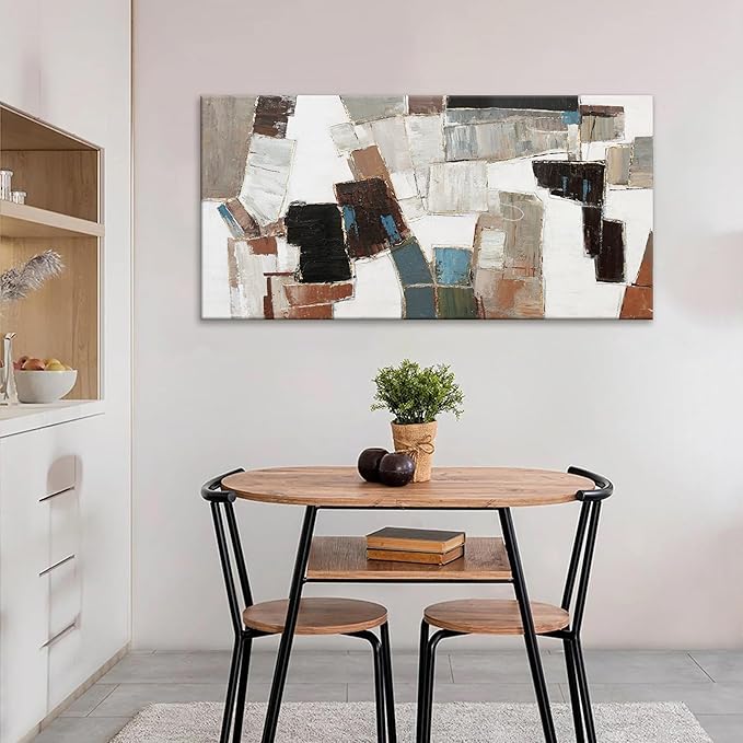 Dimpaga Abstract Canvas Wall Art Modern Wall Art Decor Pictures Wall Decor Minimalist Geometric Line Artwork for Walls Textured Wall Art Prints 20"X40" For Room Living Room Bedroom Office Wall Decor-Ruum Studio Home
