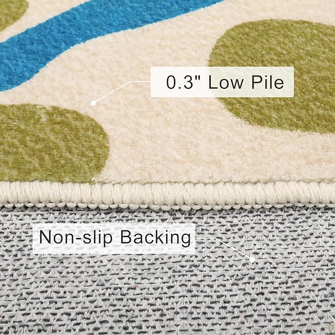 STARUIA Large Area Rug for Living Room, 8'x10' Rainbow Kids Rug for Classroom, Colorful Art Washable Rugs for Bedroom, Non-Slip Ink Splotch Nursery Rugs Soft Modern Living Room Carpet for Dorm School-Ruum Studio Home
