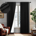 72 Inches Long Blackout Curtains 72 Inch Length for Living Room 2 Panel Set Linen Black Out Thermal Insulated Darkening Back Tab Thin Lightweight Complete Saver Energy Saving Curtain Drape for Bedroom-Ruum Studio Home