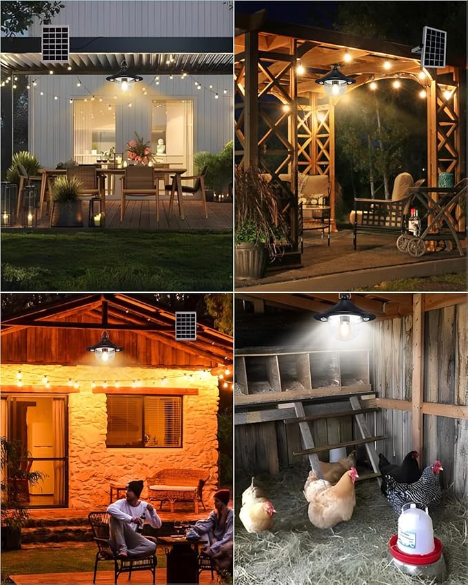 Solar Shed Light Outdoor Indoor 3000LM Solar Lights Daytime Available with Remote Control, Double Motion Sensor & 5 Lighting Modes, Solar Indoor Lights for Gazebo, Shed, Garage, Barn-Ruum Studio Home