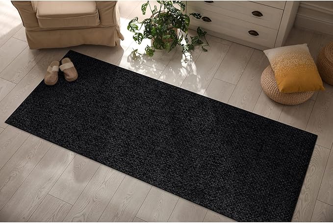 CAMILSON Easy Jute Rug 2x3, Indoor Outdoor Dark Gray Color Farmhouse Area Rugs for Living Room and Kitchen Rug, Solid Boho Woven Design, Easy-Cleaning, Washable Outside Carpet Alfombras (2 x 3)-Ruum Studio Home