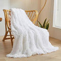 XeGe Luxury Faux Fur Throw Blanket, White Soft 50x60 Fluffy Blanket Throw, Shaggy Plush Decorative Couch Blanket, Cute Furry Throw Holidy Fuzzy Lap Blanket for Kids Women Men Teen Girls White-Ruum Studio Home