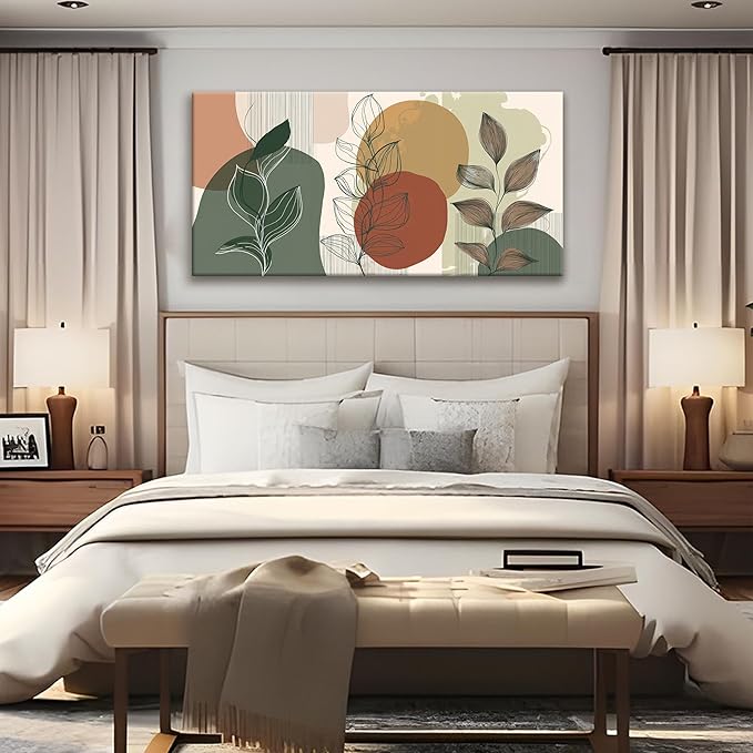 Tsomzxng Abstract Boho Wall Art Century Modern Canvas Art Wall Decor Artwork Abstract Wall Decor Modern Minimalist Canvas Painting Prints Wall Picture For Bedroom Bathroom Office Wall Artwork 20"X40"-Ruum Studio Home