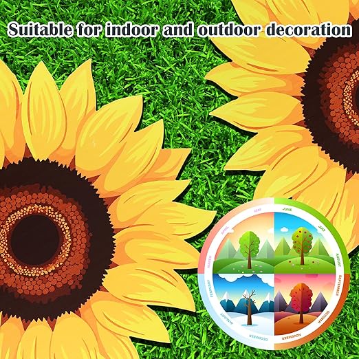 Tandefio 3 Pcs Sunflower Stepping Stones 12 Inch Iron Pavers for Garden Walkway Decorative Sunflower Garden Decor for Indoor Outdoor Patio Yard Outside, Colorful Yellow-Ruum Studio Home
