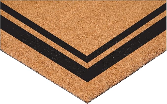 Calloway Mills 152961830W Black Border 18" x 30" Monogram Doormat, (Letter W)-Ruum Studio Home