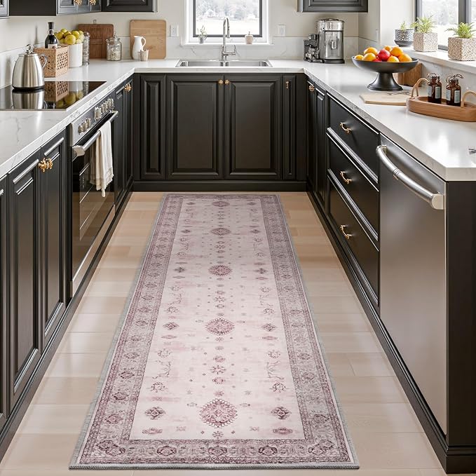 AMOAMI Vintage 2X10 Runner Rug Non Slip Soft Runners for Hallways Washable Hallway Runner Rug Bedside Rugs for Bedroom Long for Hallways Entryway Laundry Room Stair Kitchen Bathroom-Ruum Studio Home