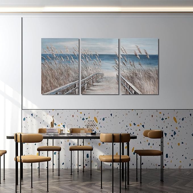 Canvas Wall Art Decor Large Wall Art Pictures for Living Room Beach Coastal Wall Art Decor Artwork for Walls Landscape Natural Wall Art Prints Art Work For Room Office Home Wall Decor 24" X 36" X 3pcs-Ruum Studio Home