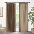 Macochico Pinch Pleated Blackout Curtains 102 Inches Long 100% Blackout Natural Linen Drapes for Bedroom Living Room Windows Farmhouse Burlap Curtains with Tieback 52”Wx102”L Taupe 1 Panel-Ruum Studio Home