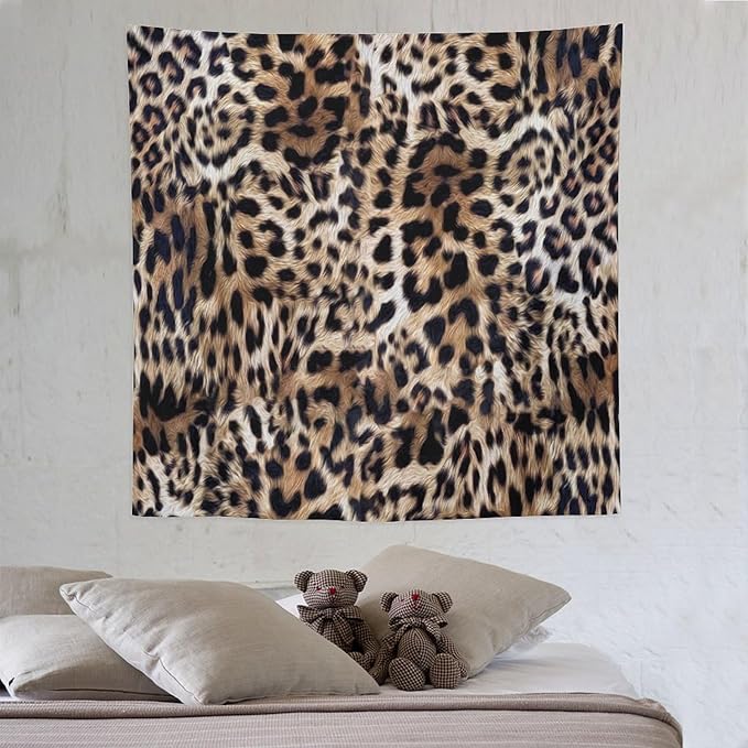 HZOHNAGO Leopard Print Tapestry Nature Wildlife Vintage Cheetah Fur Spot Animal Skin Wild Animals Spots Printed Wall Tapestry Painting Wall Hanging for Bedroom Living Room Dorm 60" W x 60" H-Ruum Studio Home