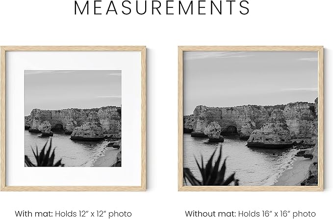 HAUS AND HUES Beige Square Frame Set of 1-16x16-Ruum Studio Home