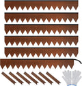 Worth Garden 6-Pack Cor-Ten Steel Landscape Edging with Black Protection Strips - Rust Patina Finish 40" L x 5.5" H (20Ft Total) - Hammer-in 14-Gauge Metal Corten Lawn Yard Edging Border w/ 7 Clips-Ruum Studio Home