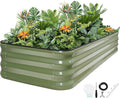 5-in-1 Adjustable Raised Garden Bed Kit | Galvanized Planter Boxes for Vegetables, Flowers | 12" Tall, Multiple Sizes (8x3x1ft, 9x2x1ft, 10x1x1ft, 6x5x1ft, 7x4x1ft) | Outdoor Metal Raised Bed, Green-Ruum Studio Home