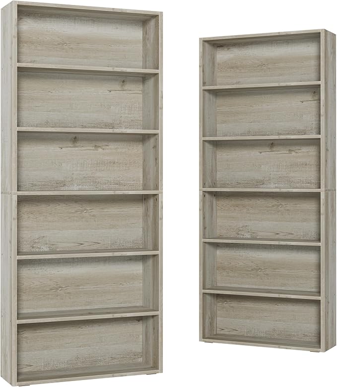 IRONCK Bookshelves and Bookcases Set of 2 Floor Standing 6 Tiers Display Storage Shelves 70 in Tall Bookcase Home Decor Furniture for Home Office, Living Room, Bed Room-Ruum Studio Home
