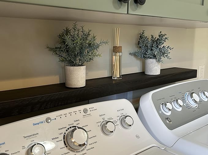 joelsantiques - 60 Inch Wooden Floating Shelves for Wall - 60x6x2 in - Made of Natural Wood - Long Heavy Duty Rustic Wall Shelves for Bedroom - Perfect for Living Room, Kitchen - Black-Ruum Studio Home