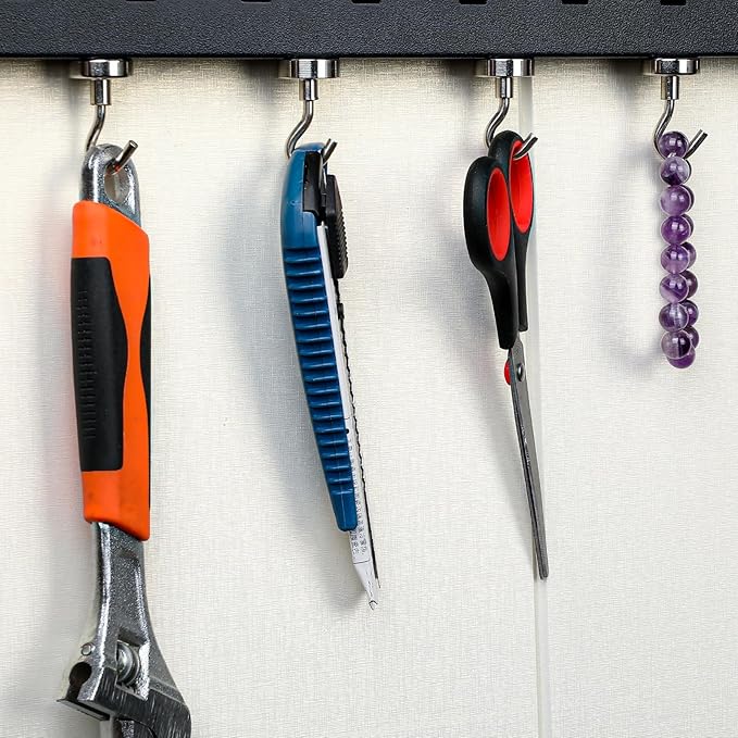 MIKEDE Magnetic Hooks Heavy Duty, 40lbs Earth Magnets with Hooks for Refrigerator, Strong Magnets with Rust Proof Metal Hooks for Cruise Cabins, Classroom, Outdoor - Pack of 20-Ruum Studio Home