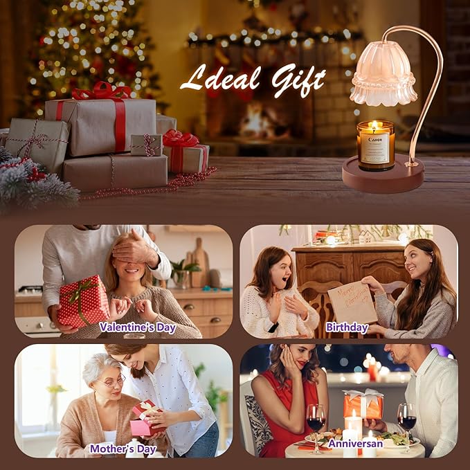 GEEZO Fragrance Candle Warmer Lamp，Electric Candle Warmer with Timer & Dimmer，Mom Christmas Birthday Gifts for Women, House Warming Gifts New Home Bedroom Decor-Ruum Studio Home