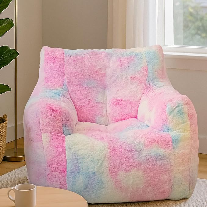 Bean Bag Chairs for Adults Ergonomic Support Reading Floor Sofa Chair with Filler Spacious (Colored, Standard)-Ruum Studio Home