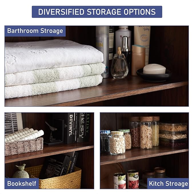 72" Tall Wood Storage Cabinet, Farmhouse Kitchen Pantry Cabinet with Adjustable Shelves & Drawer & Barn Doors, Versatile Storage for Kitchen, Dining Room, Bathroom, Brown-Ruum Studio Home