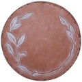NAT & Jules Floral Laurel Wreath Leaves Pattern Dimensional Indoor Outdoor 12 inch Round Cast Resin Decorative Garden Stepping Stone, Patio, Walkway Sculpture Yard Art, White-Ruum Studio Home