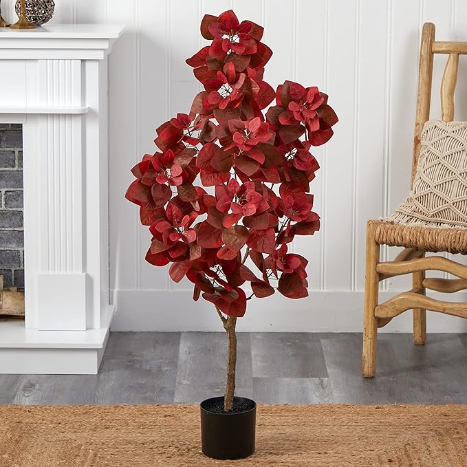 Nearly Natural 4ft. Autumn Pomegranate Artificial Tree-Ruum Studio Home