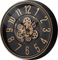 Maxstar Large Moving Gear Wall Clock,20" Vintage Mechanical Battery Operated Industrial Wall Clocks for Farmhouse Living Room,Home Office, Dinning Room, Kitchen, Steampunk Decor-Gold,Arab Numeral-Ruum Studio Home