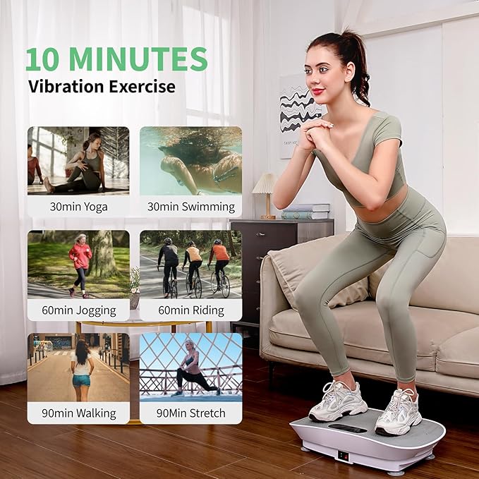Yesoul Vibration Plate Exercise Machine for Lymphatic Drainage Weight Loss, Power Plate Vibration Platform with Bluetooth Remote, Full Whole Body Workout Equipment for Women Men, 300-400 lbs Capacity-Ruum Studio Home