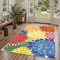 Area Rug 3x5 Washable Entry Rug Multicolored Tropical Botanical Modern Floral Indoor Kitchen Door Mat Entrance Carpet Non Slip for Bedroom Living Room, Porch-Ruum Studio Home