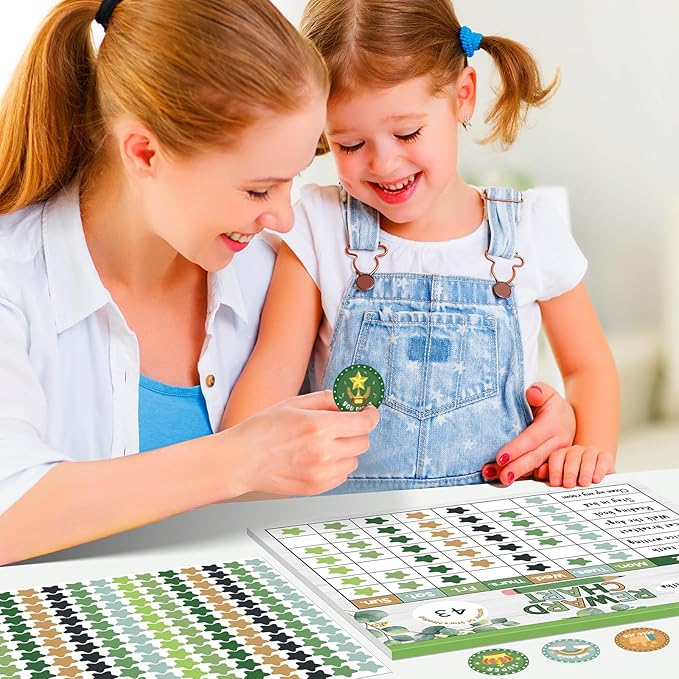 Reward Chart for Kids,Magnetic Behavior Chore Chart for Kids at Home,26 Eucalyptus Chore Charts,1960 Star Stickers,56 Reward Stickers,Incentive Chart to Develop Responsibility and Good Habits,Greenery-Ruum Studio Home