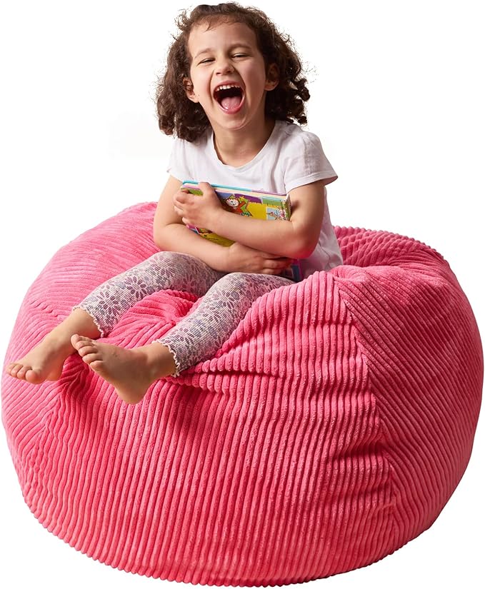 Bean Bag Chairs Teardrop Bean Bag Chair Beanbag Chair with Memory Foam Filled Machine Washable Cover for Living Room, Bedroom (Small,Pink)-Ruum Studio Home