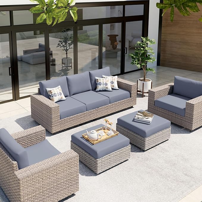 hyha Waterproof Couch Cushion Covers, Stretch Sofa Couch Seat Slipcover for Dog Washable, Non-Slip Waterproof Outdoor Cushion Covers for Patio Furniture Replacement (1 Piece for Medium, Grey)-Ruum Studio Home