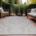Medallion Outdoor Rug 8x10 Washable Outside Carpet for Indoor Patio Porch Waterproof Easy Cleaning Non Shedding Area Rugs Gray 8 x 10-Ruum Studio Home