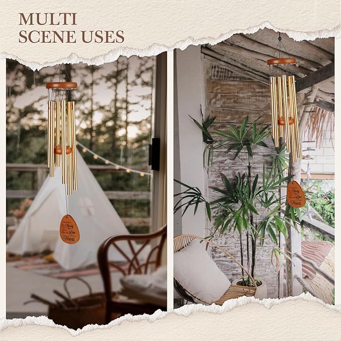 60th Wedding Anniversary Wind Chime, Happy 60th Anniversary Romantic Gifts for Couple, Parents, Wife, Husband, Friends, Diamond Wedding Anniversary's Keepsake Gifts Ideas-Ruum Studio Home