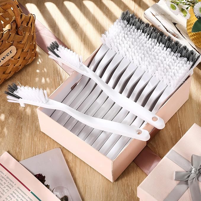 Yinkin 12 Pcs Kitchen Scrub Brush Bulk Sink Bathroom Edge Corner Cleaning Brush Right Angle Mini for Grout Household Dishwasher Tile Lines Window Track Deep Cleaning with Stiff Bristles-Ruum Studio Home