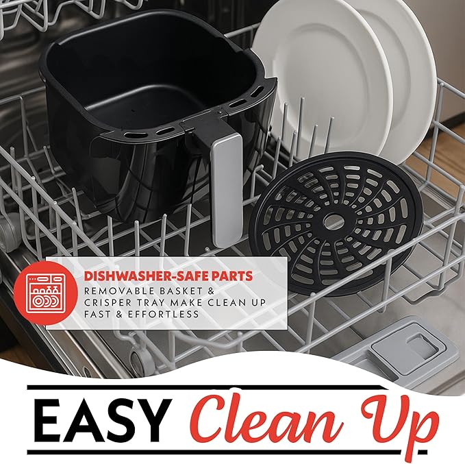 Gourmia Air Fryer 6 QT Digital – Guided Cooking with 12 One‑Touch Presets, FryForce 360 Large XL Basket, Touchscreen, Dishwasher‑Safe Accessories, Healthy No‑Oil Cooking GAF686-Ruum Studio Home