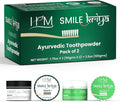 HM - Smile Kriya Ayurvedic Toothpowder Duo (Pack of 2) | Whitens Teeth Naturally, Remineralizes Enamel, Strengthens Gums & Freshens Breath | Activated Charcoal & NanoHydroxyapatite | 1.76 oz X 2-Ruum Studio Home